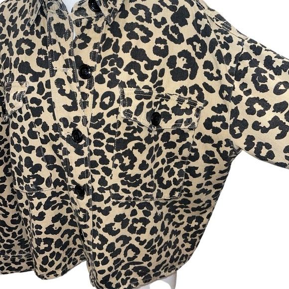 Lulus Women's Jacket Size M Leopard Print Long Sleeve Collar Button Up Pockets - Picture 3 of 9
